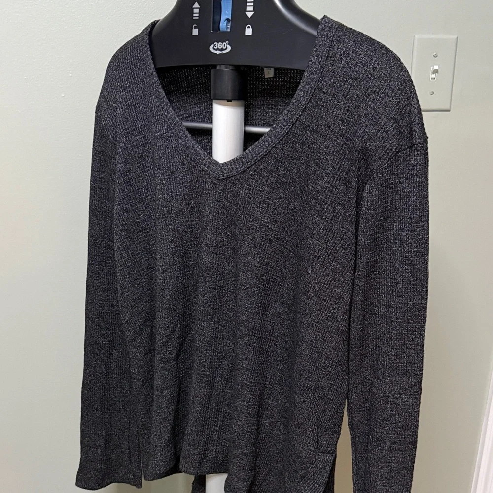 Wilt Charcoal Long Sleeve V-Neck Top - Picture 2 of 5